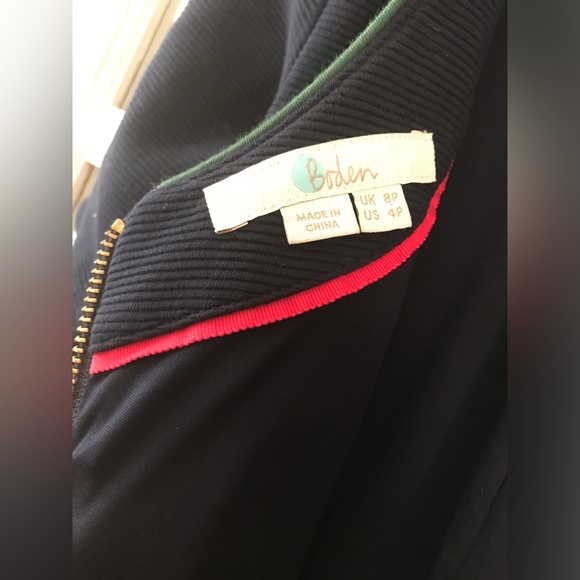 Boden US size 4P textured dress - pink and green banding at waist, bottom hem - Picture 14 of 16